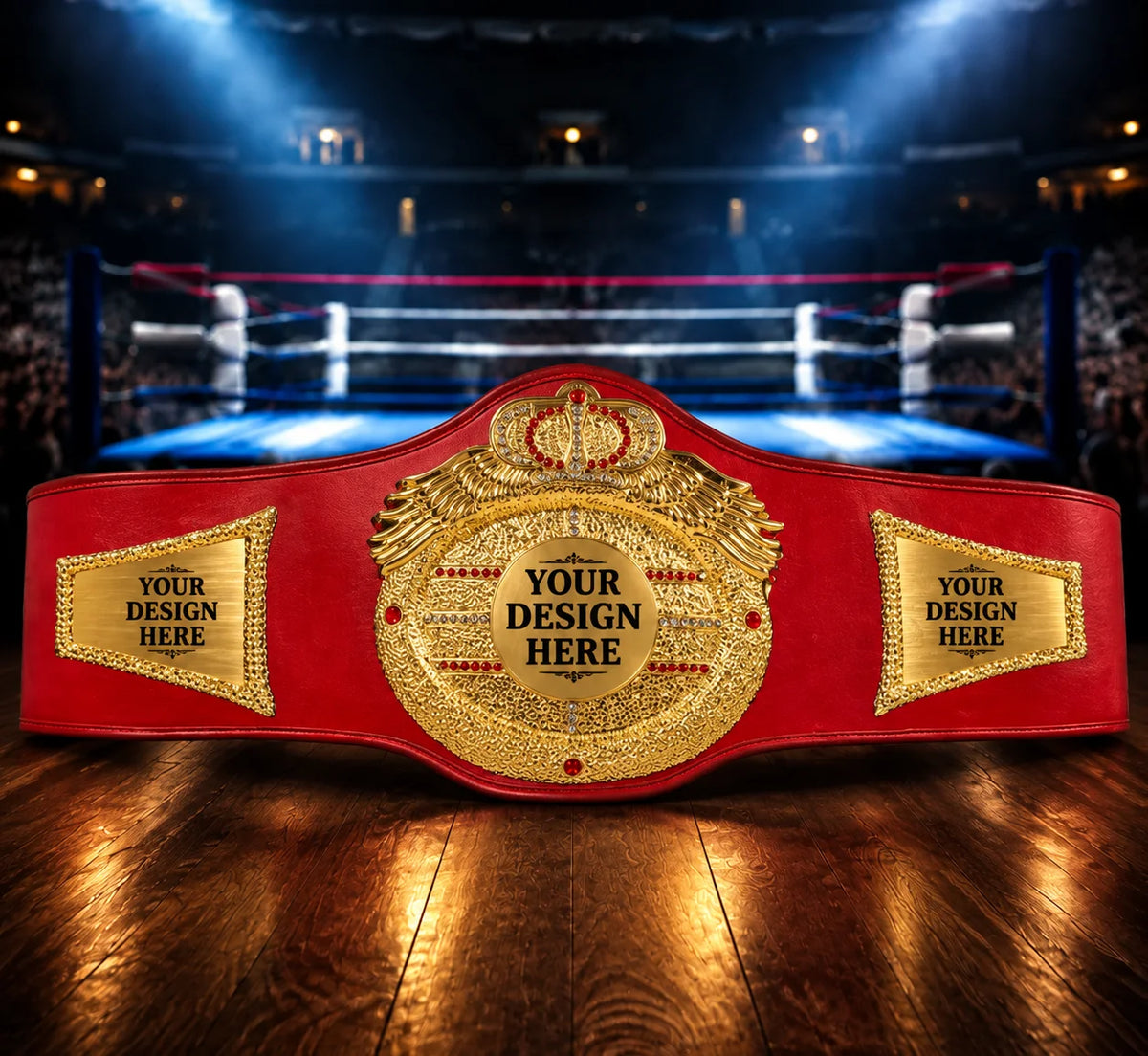 Victory Red Custom Gold Championship Award Trophy Belt