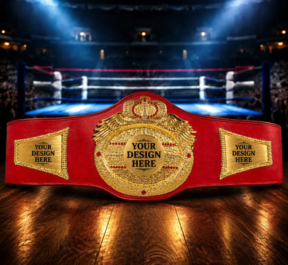 Victory Red Custom Gold Championship Award Trophy Belt