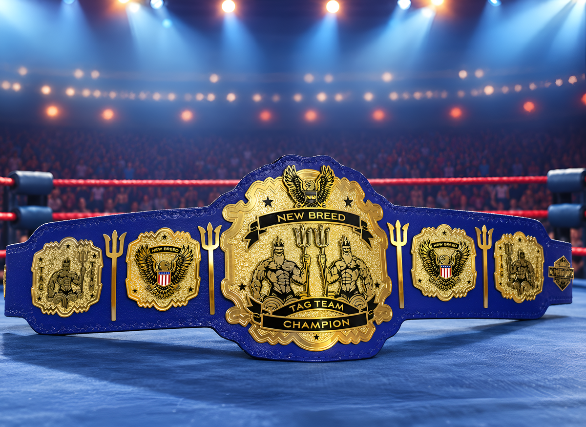 Custom heavyweight title wrestling belt trophy proambelts