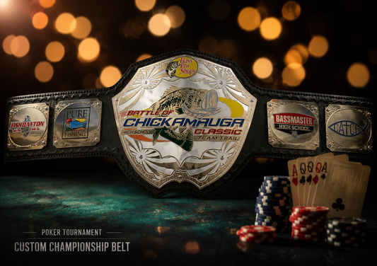 Poker Tournament Custom Championship Belt front view