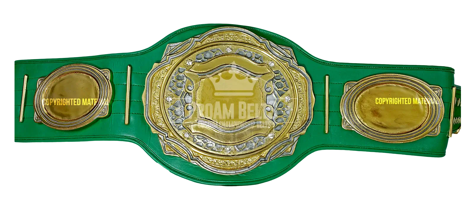 Atlas DC Green Strap Championship Belt front view