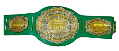 Atlas DC Green Strap Championship Belt front view