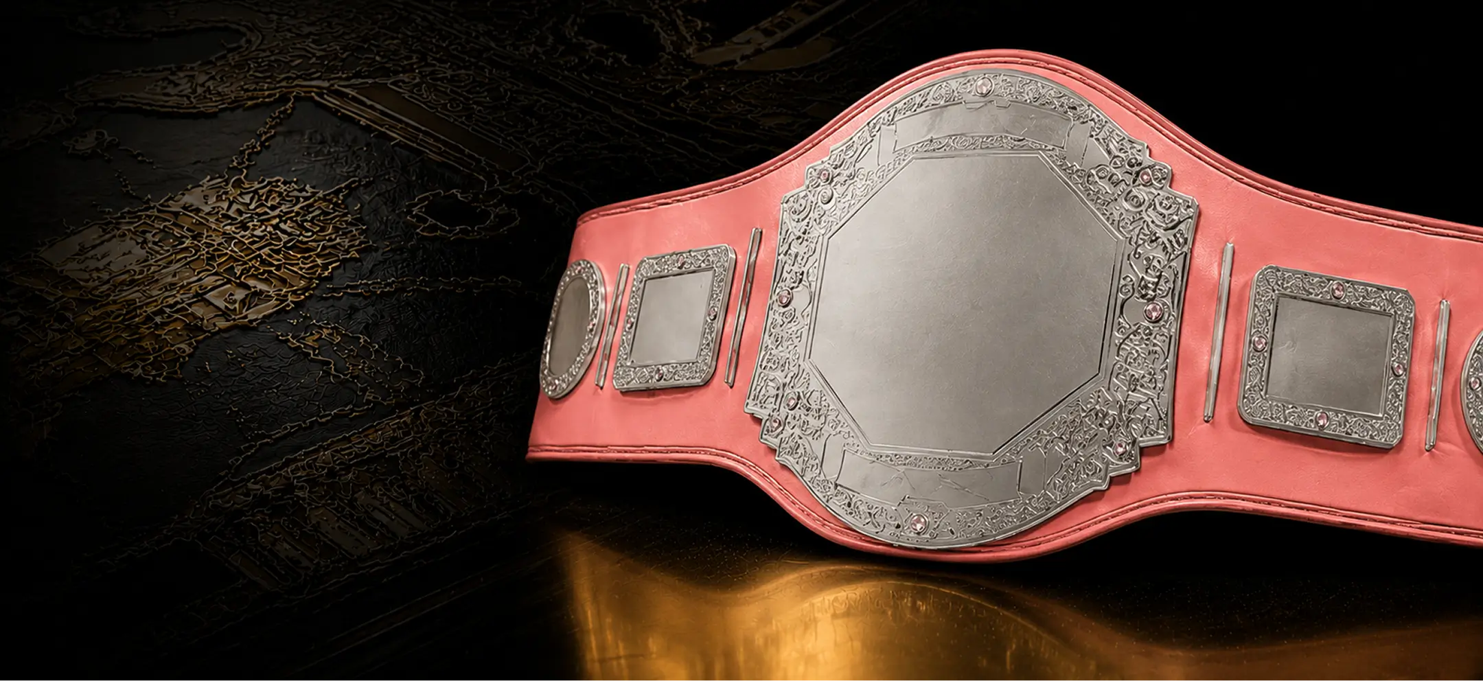 Pink leather championship belt