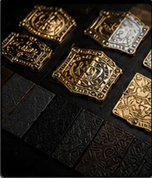 Gold and black decorative elements