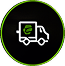 Green icon of a delivery truck