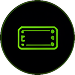 Circular icon with a green rectangular shape