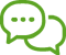 Green icon of two speech bubbles