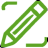 Green icon of a pencil 