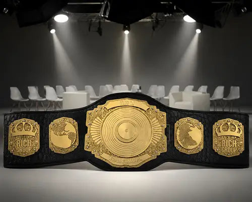 DJ Stack Custom Spin Championship Title Belt front view