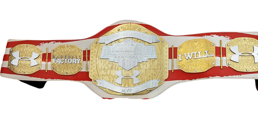 Under Armour All American Baseball 2017 All American MVP Red Premier Custom Championship Title Belt front view