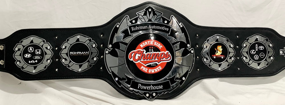 automotive car sales award trophy title belt