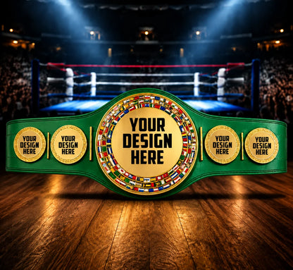 Hermes Green Strap Custom Gold Championship Award Trophy Belt