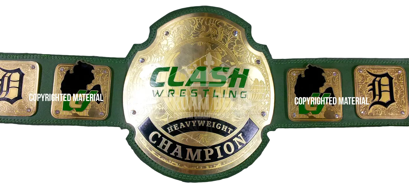 Clash Wrestling Custom Championship Title Belt front view