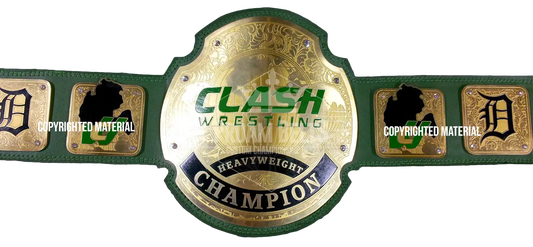 Clash Wrestling Custom Championship Title Belt front view