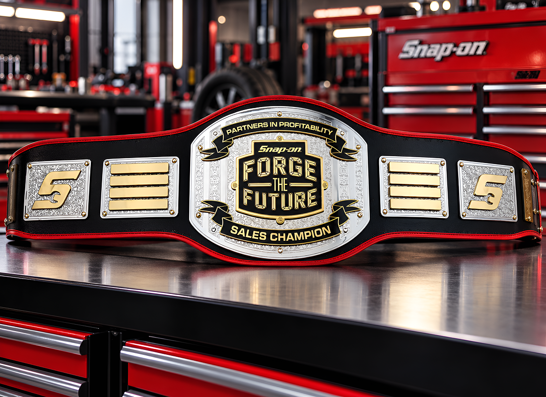 Snap on tools championship award custom replica title belt