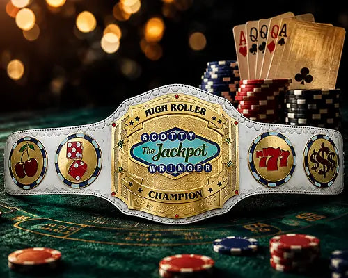 Poker Tournament Custom Championship Belt front view