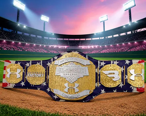 Under Armour All American Baseball 2017 All American MVP Blue Premier Custom Championship Title Belt front view