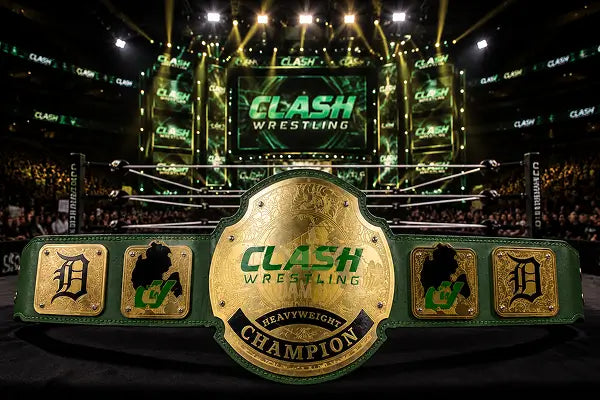 Clash Wrestling Custom Championship Title Belt front view