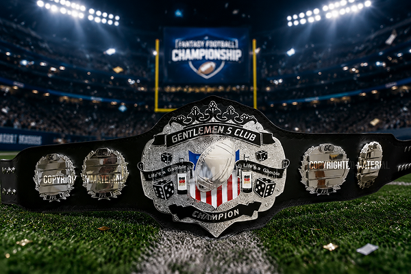 Gentlemens Club Championship Belt front view