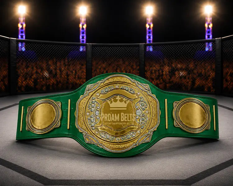 Atlas DC Green Strap Championship Belt front view