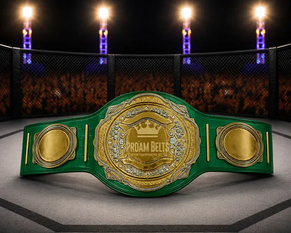 Atlas DC Green Strap Championship Belt front view