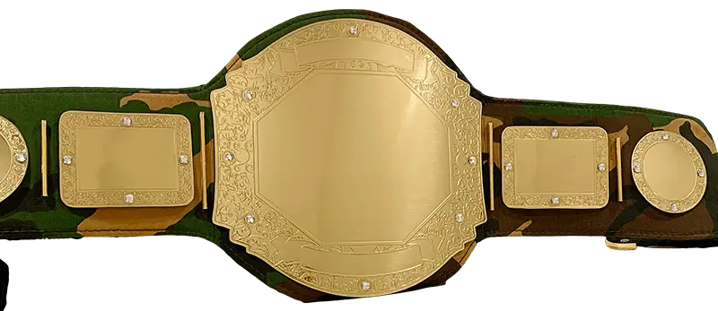 Prophet Camouflage Gold Championship Belt front view