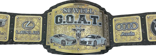Sewell Auto Goat Championship Belt front view