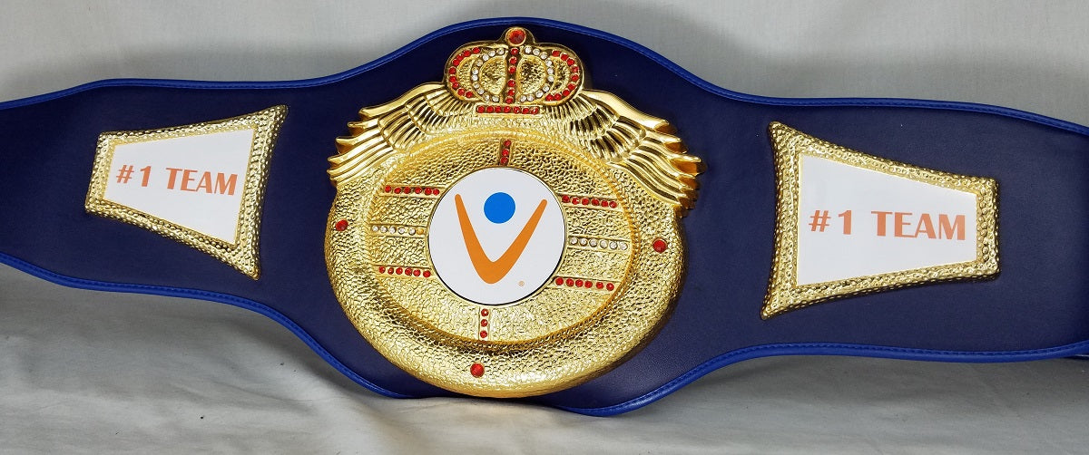 Decorative belt with gold emblem 