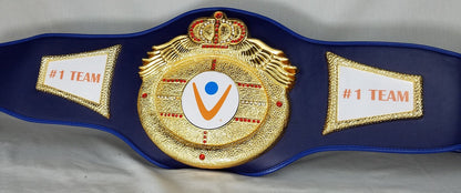 Decorative belt with gold emblem 